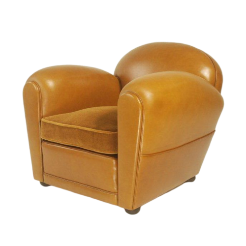 French Lanceros leather club chair
