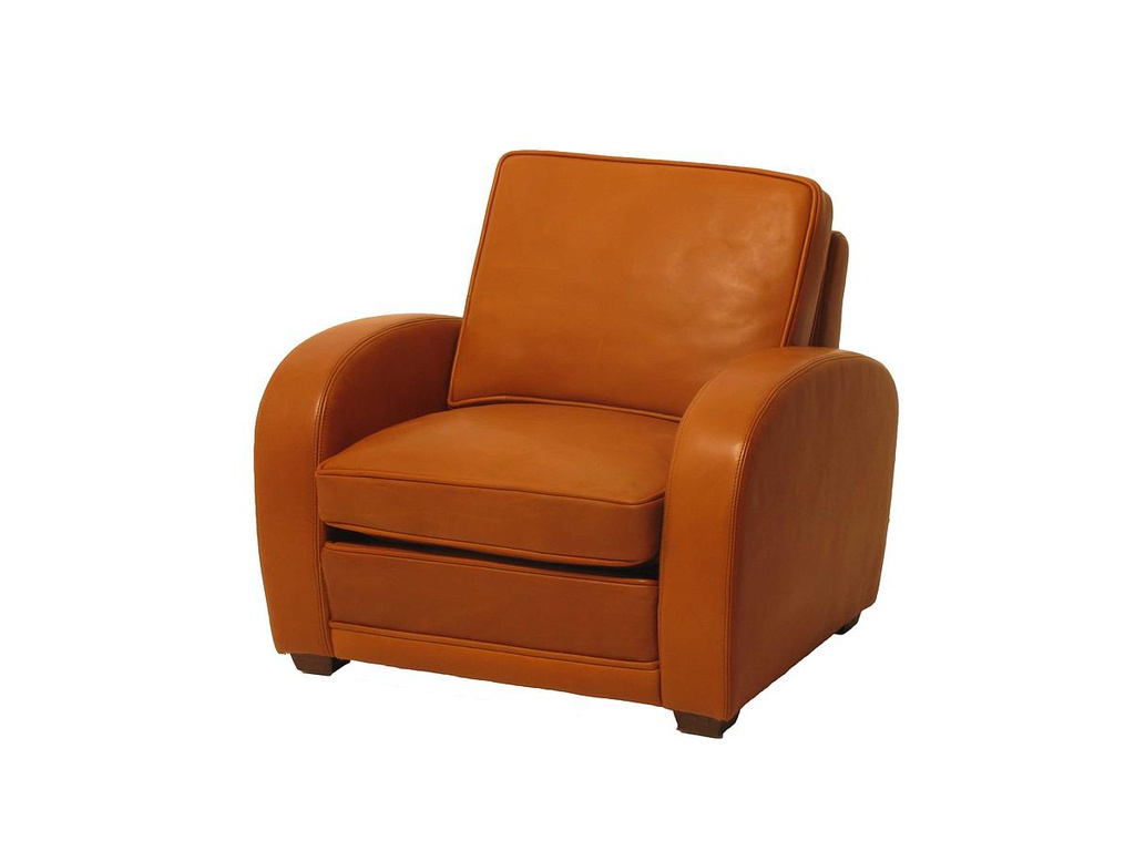 Laurent Art Deco chair in leather